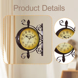 Maxbell Double Sided Wall Clock Round Decorative Clock for Bedroom Living Room Hotel