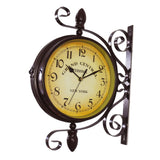 Maxbell Double Sided Wall Clock Round Decorative Clock for Bedroom Living Room Hotel