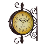 Maxbell Double Sided Wall Clock Round Decorative Clock for Bedroom Living Room Hotel