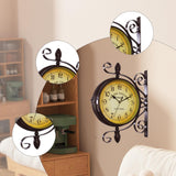 Maxbell Double Sided Wall Clock Round Decorative Clock for Bedroom Living Room Hotel
