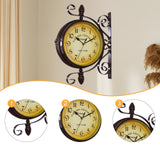 Maxbell Double Sided Wall Clock Round Decorative Clock for Bedroom Living Room Hotel