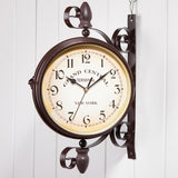 Maxbell Double Sided Wall Clock Round Decorative Clock for Bedroom Living Room Hotel