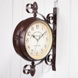 Maxbell Double Sided Wall Clock Round Decorative Clock for Bedroom Living Room Hotel
