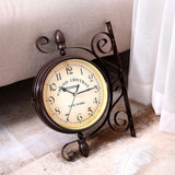 Maxbell Double Sided Wall Clock Round Decorative Clock for Bedroom Living Room Hotel