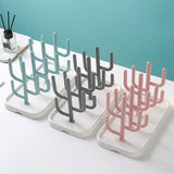 Maxbell Bottle Dry Rack Countertop Easy to Clean Dryer Rack for Cups grey