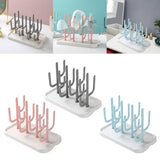 Maxbell Bottle Dry Rack Countertop Easy to Clean Dryer Rack for Cups grey