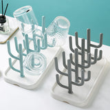 Maxbell Bottle Dry Rack Countertop Easy to Clean Dryer Rack for Cups grey