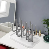Maxbell Bottle Dry Rack Countertop Easy to Clean Dryer Rack for Cups grey