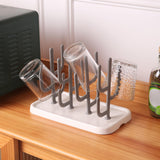 Maxbell Bottle Dry Rack Countertop Easy to Clean Dryer Rack for Cups grey