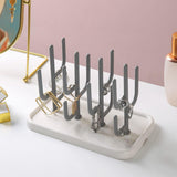 Maxbell Bottle Dry Rack Countertop Easy to Clean Dryer Rack for Cups grey