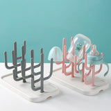 Maxbell Bottle Dry Rack Countertop Easy to Clean Dryer Rack for Cups pink