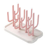 Maxbell Bottle Dry Rack Countertop Easy to Clean Dryer Rack for Cups pink