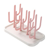 Maxbell Bottle Dry Rack Countertop Easy to Clean Dryer Rack for Cups pink