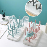 Maxbell Bottle Dry Rack Countertop Easy to Clean Dryer Rack for Cups green
