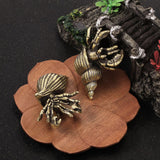 Maxbell Brass Crab Figurine Tea Pet Sculpture for Tea Room Home or Office Decoration