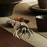 Maxbell Brass Crab Figurine Tea Pet Sculpture for Tea Room Home or Office Decoration