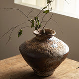 Maxbell Flower Vase Antique Birthday Gift Flowerpot for Table Shelf Farmhouse Office Height 17cm