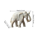 Maxbell 2Pcs Wooden Elephant Statues Home Decor Figurines for Entrance Hotel Bedroom