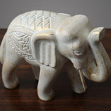 Maxbell 2Pcs Wooden Elephant Statues Home Decor Figurines for Entrance Hotel Bedroom