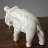 Maxbell 2Pcs Wooden Elephant Statues Home Decor Figurines for Entrance Hotel Bedroom