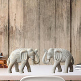 Maxbell 2Pcs Wooden Elephant Statues Home Decor Figurines for Entrance Hotel Bedroom