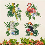 Maxbell Hanging Sculpture Greenery Leaves Flower Sign Office Kitchen Bird Wall Decor Style B