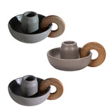 Maxbell Ceramic Candle Holder Ornament Candlestick Holder for TV Stand Party pink grey