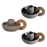 Maxbell Ceramic Candle Holder Ornament Candlestick Holder for TV Stand Party pink grey
