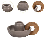 Maxbell Ceramic Candle Holder Ornament Candlestick Holder for TV Stand Party pink grey