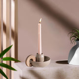 Maxbell Ceramic Candle Holder Ornament Candlestick Holder for TV Stand Party pink grey