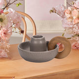 Maxbell Ceramic Candle Holder Ornament Candlestick Holder for TV Stand Party pink grey