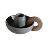 Maxbell Ceramic Candle Holder Ornament Candlestick Holder for TV Stand Party green grey