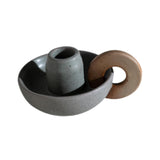 Maxbell Ceramic Candle Holder Ornament Candlestick Holder for TV Stand Party green grey