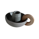Maxbell Ceramic Candle Holder Ornament Candlestick Holder for TV Stand Party green grey