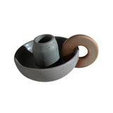 Maxbell Ceramic Candle Holder Ornament Candlestick Holder for TV Stand Party green grey