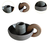 Maxbell Ceramic Candle Holder Ornament Candlestick Holder for TV Stand Party green grey