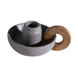 Maxbell Ceramic Candle Holder Ornament Candlestick Holder for TV Stand Party grey violet