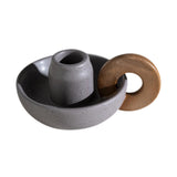 Maxbell Ceramic Candle Holder Ornament Candlestick Holder for TV Stand Party grey violet