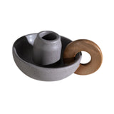 Maxbell Ceramic Candle Holder Ornament Candlestick Holder for TV Stand Party grey violet