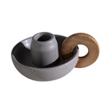 Maxbell Ceramic Candle Holder Ornament Candlestick Holder for TV Stand Party grey violet