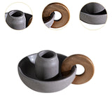 Maxbell Ceramic Candle Holder Ornament Candlestick Holder for TV Stand Party grey violet