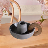 Maxbell Ceramic Candle Holder Ornament Candlestick Holder for TV Stand Party grey violet