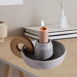 Maxbell Ceramic Candle Holder Ornament Candlestick Holder for TV Stand Party grey violet
