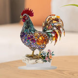 Maxbell Acrylic Chicken Decor 2D Ideal Gift Desktop Display for Home Holiday Cabinet