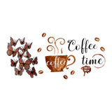 Maxbell Coffee Cup Wall Stickers DIY Decor Wall Decal for Nursery Dining Room School