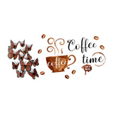 Maxbell Coffee Cup Wall Stickers DIY Decor Wall Decal for Nursery Dining Room School