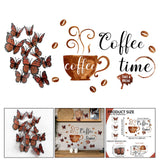 Maxbell Coffee Cup Wall Stickers DIY Decor Wall Decal for Nursery Dining Room School