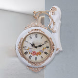 Maxbell Double Sided Wall Clock Battery Operated Non Ticking Silent Decorative Clock White