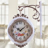 Maxbell Double Sided Wall Clock Battery Operated Non Ticking Silent Decorative Clock White