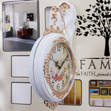 Maxbell Double Sided Wall Clock Battery Operated Non Ticking Silent Decorative Clock White